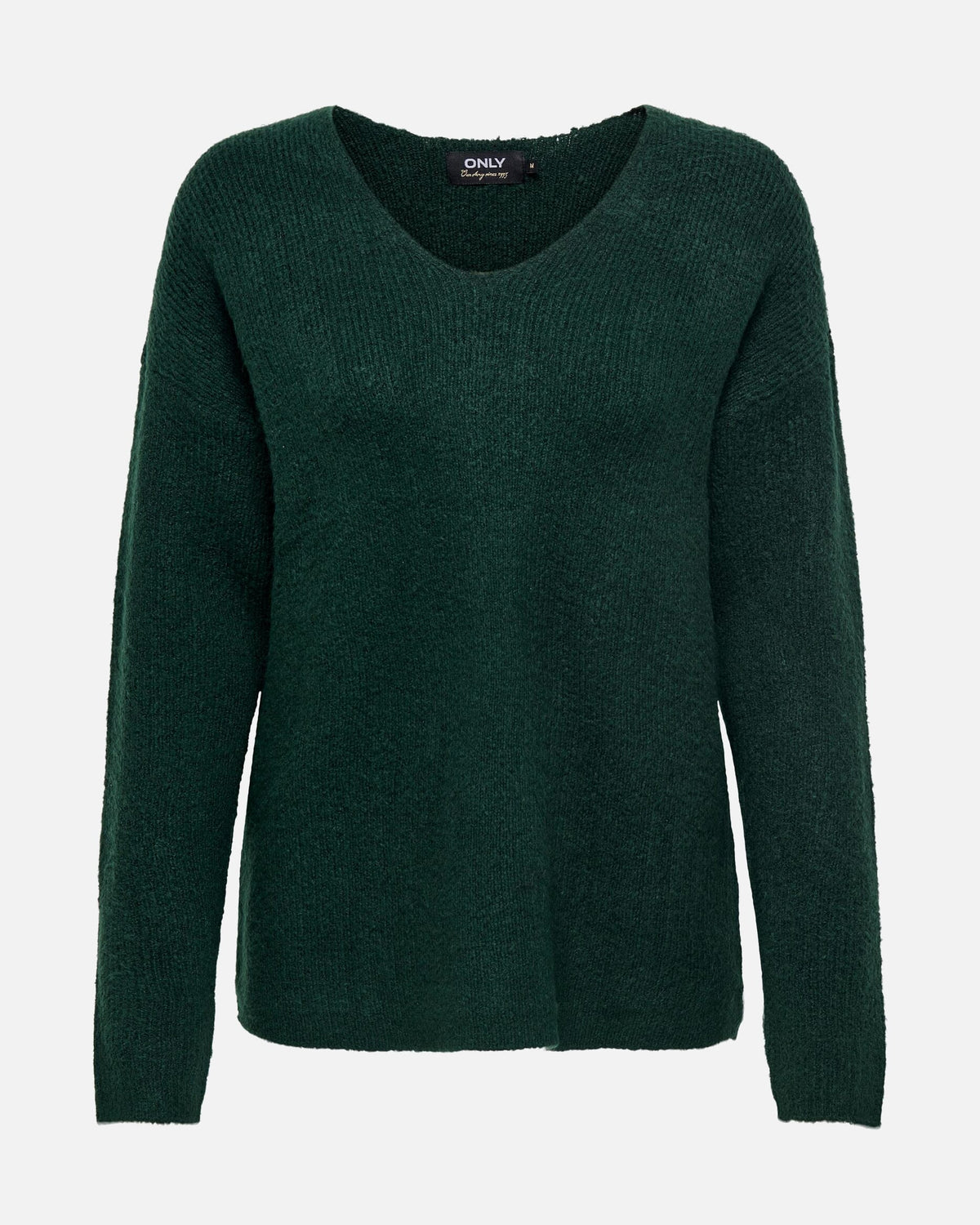 ONLY Strikkegenser Camilla V-neck L/S - Scarab/ Melange