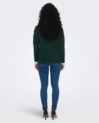 ONLY Strikkegenser Camilla V-neck L/S - Scarab/ Melange