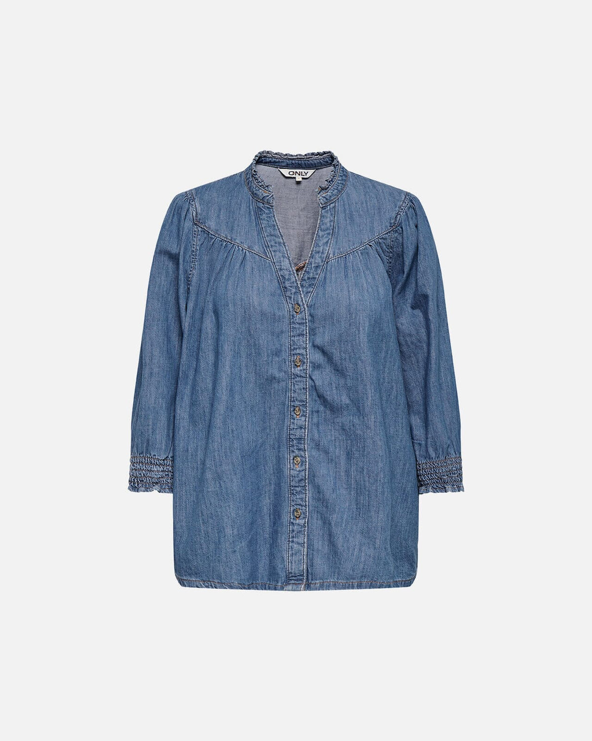 ONLY Denimskjorte Raya 3/4 - Medium Blue Denim