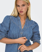 ONLY Denimskjorte Raya 3/4 - Medium Blue Denim