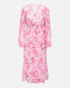 ONLY Omslagskjole Miriam LS Wrap Midi - Pink Marshmallow/ Porcelain flowers
