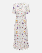 ONLY Midikjole Chianti S/S Long - Cloud Dancer/ Favorite Flower