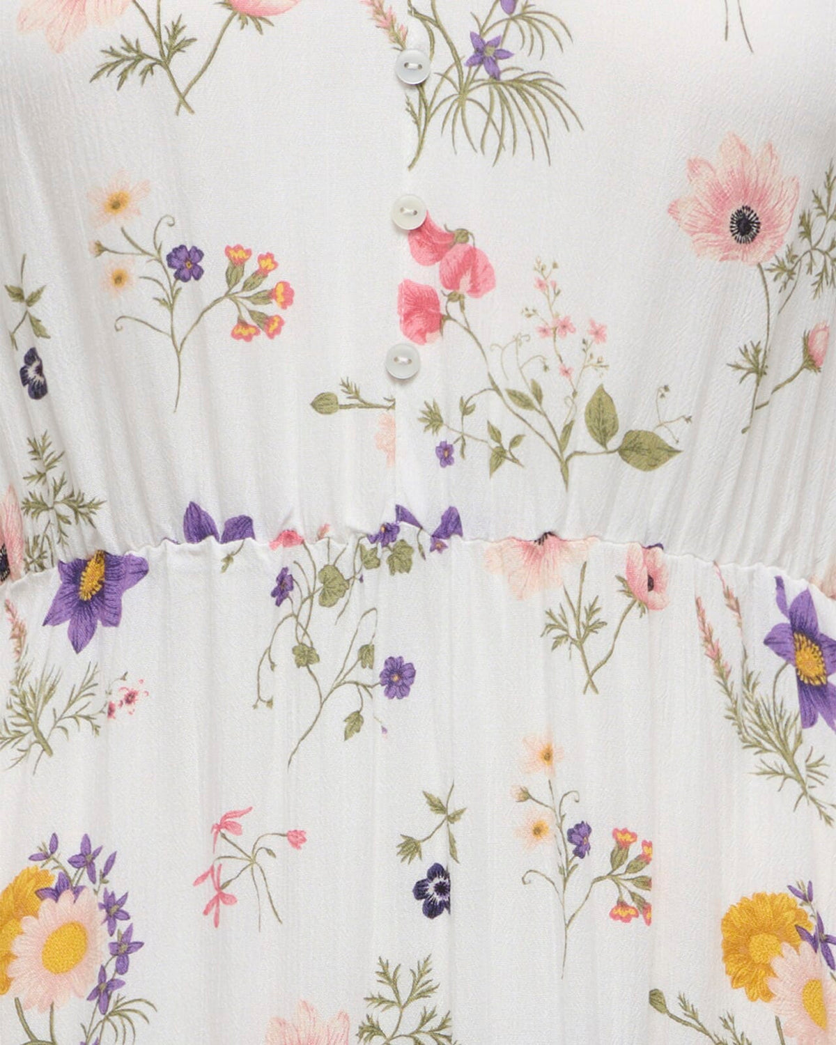 ONLY Midikjole Chianti S/S Long - Cloud Dancer/ Favorite Flower