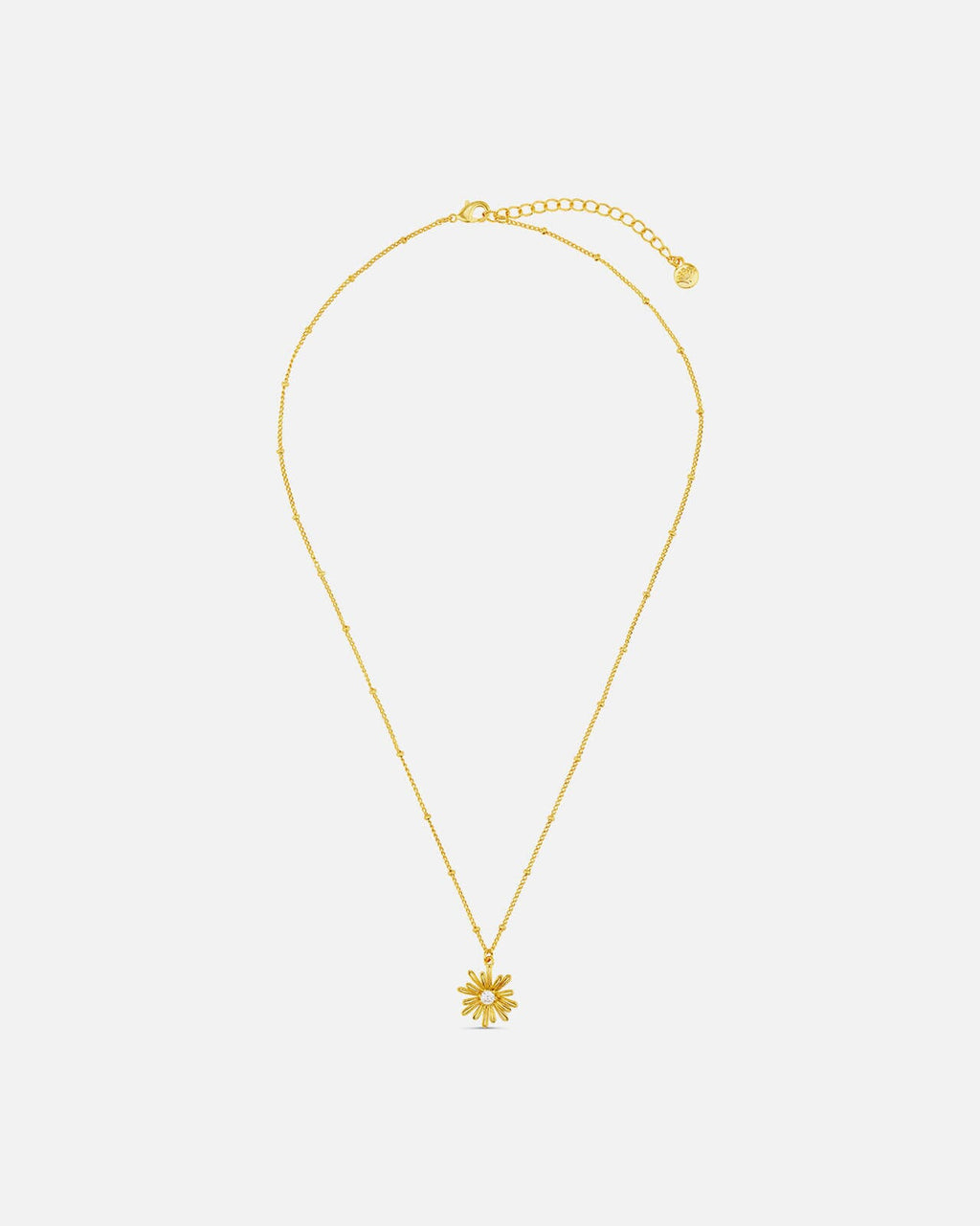 Orelia Kjede Crystal Daisy Charm - Gold
