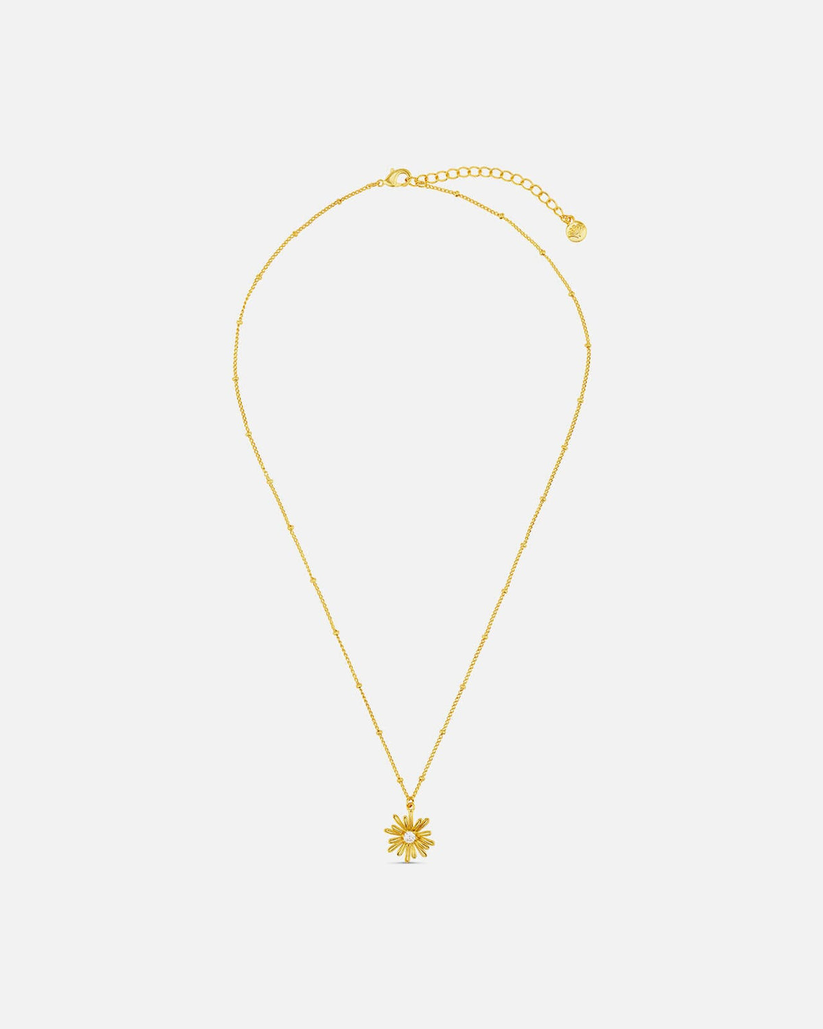 Orelia Kjede Crystal Daisy Charm - Gold