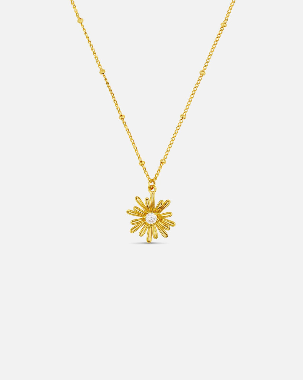 Orelia Kjede Crystal Daisy Charm - Gold