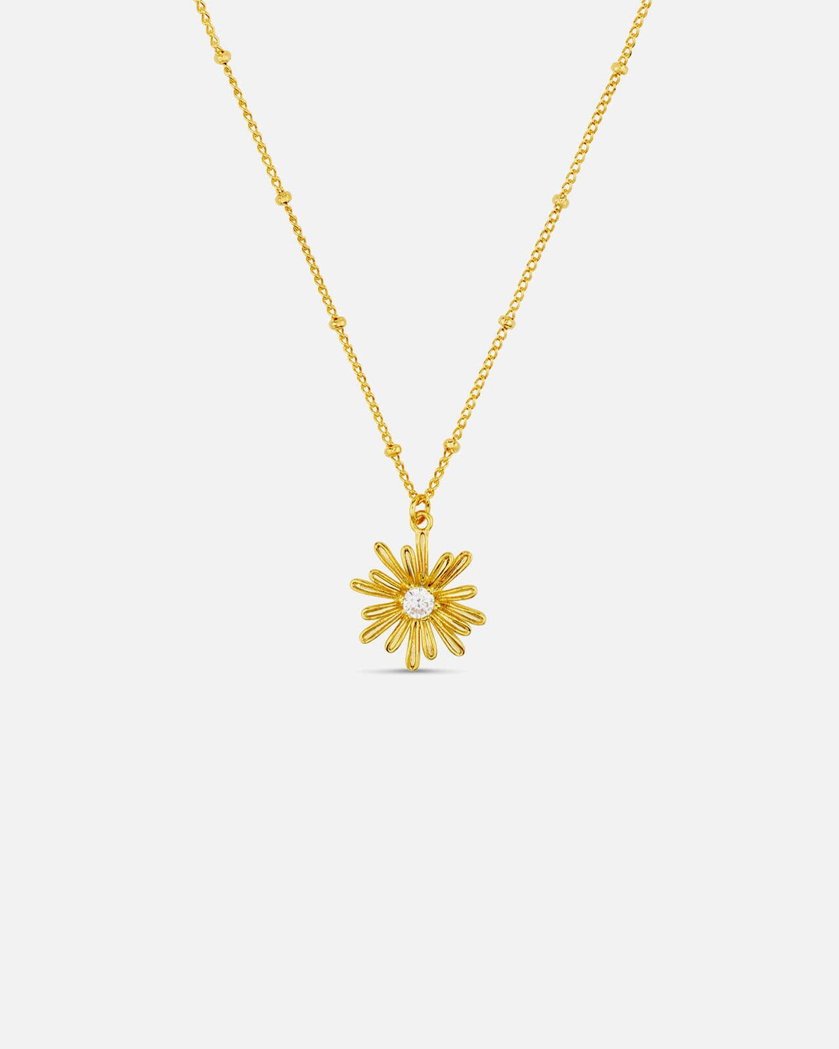 Orelia Kjede Crystal Daisy Charm - Gold