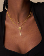 Orelia Kjede Crystal Daisy Charm - Gold