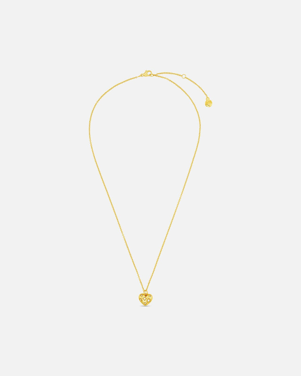 Orelia Kjede Crystal Starburst Heart Charm Necklace - Gold