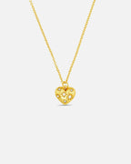 Orelia Kjede Crystal Starburst Heart Charm Necklace - Gold