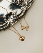 Orelia Kjede Crystal Starburst Heart Charm Necklace - Gold