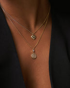 Orelia Kjede Crystal Starburst Heart Charm Necklace - Gold