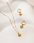 ORELIA Kjede Clover Charm Necklace - Gold