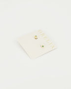 Orelia Øredobber Emerald Flower Stud Earring - Pale Gold