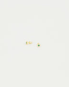 Orelia Øredobber Emerald Flower Stud Earring - Pale Gold