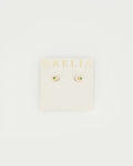 Orelia Øredobber Emerald Flower Stud Earring - Pale Gold