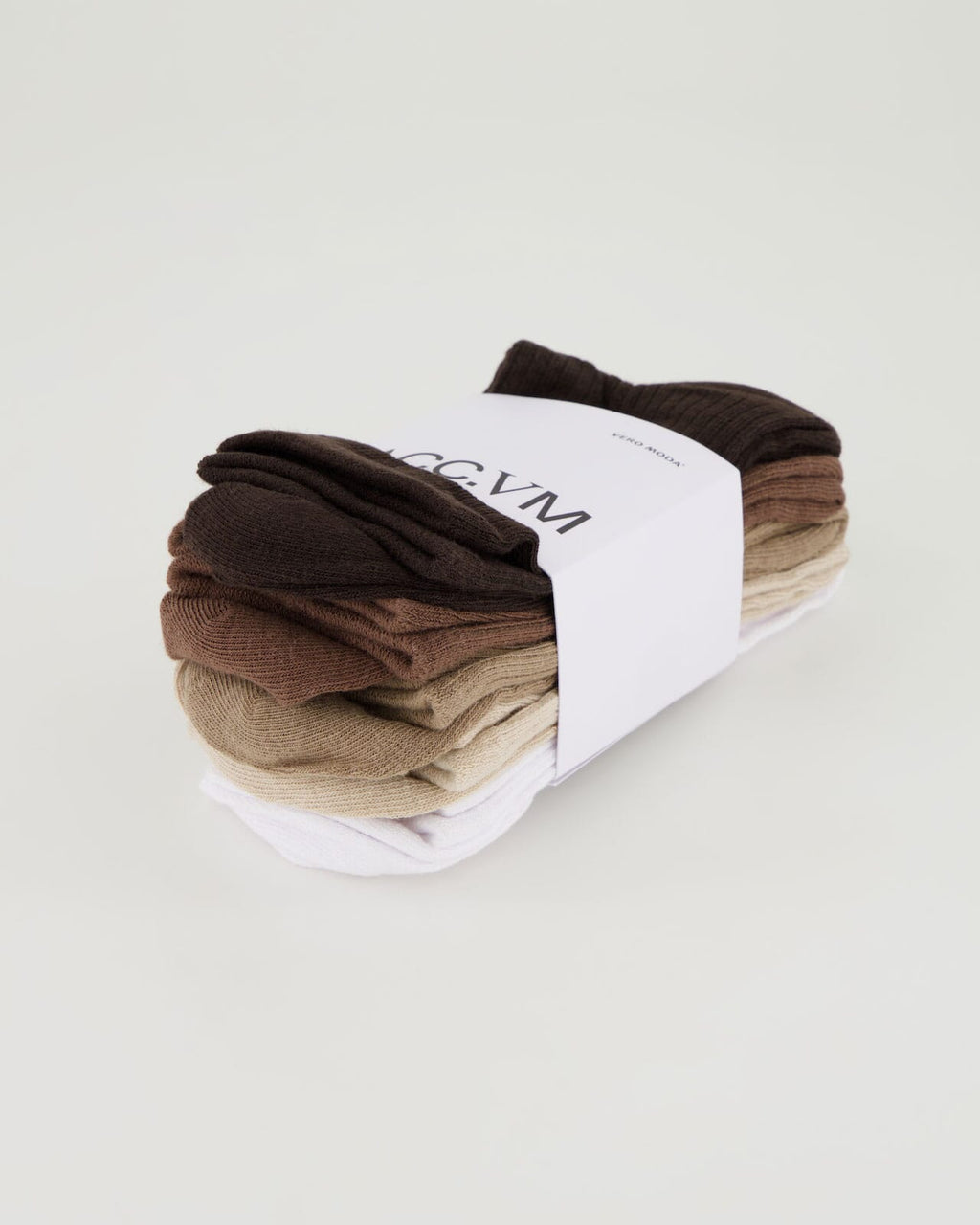 VERO MODA Sokker Klara 5pk - Oatmeal/ Chocolate / Oatmeal/ White
