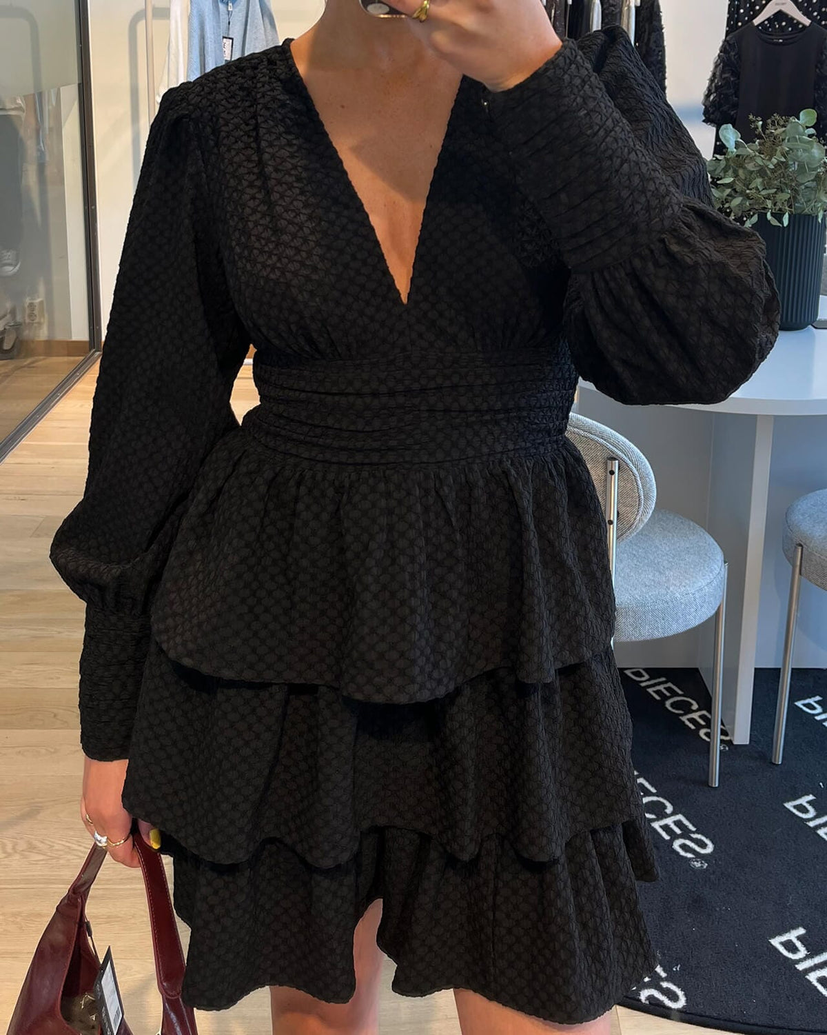 PIECES Kjole Monika LS - Black