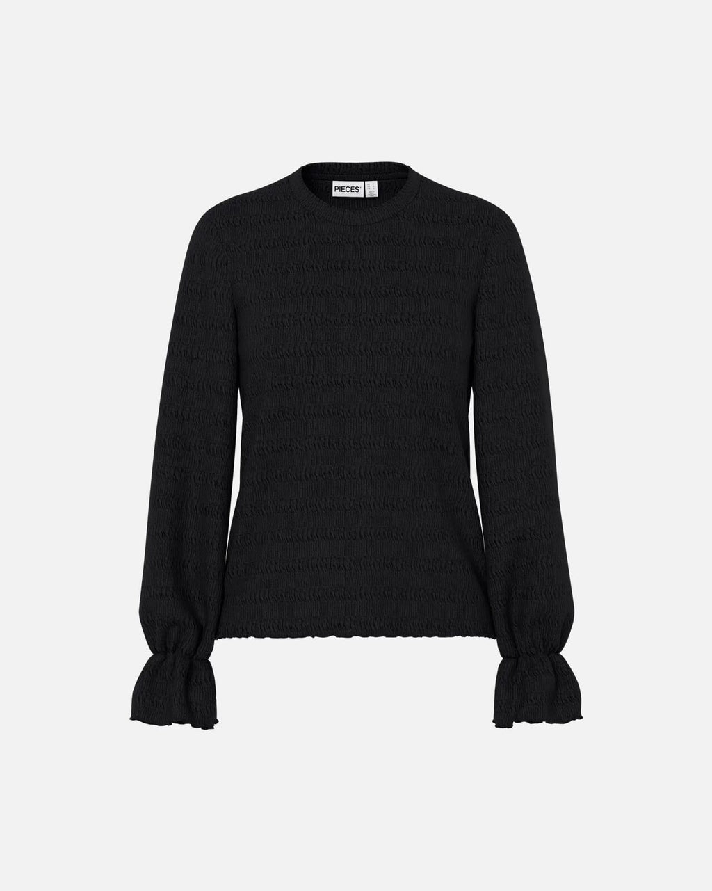 PIECES Topp Daisy LS O-neck - Black