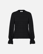 PIECES Topp Daisy LS O-neck - Black