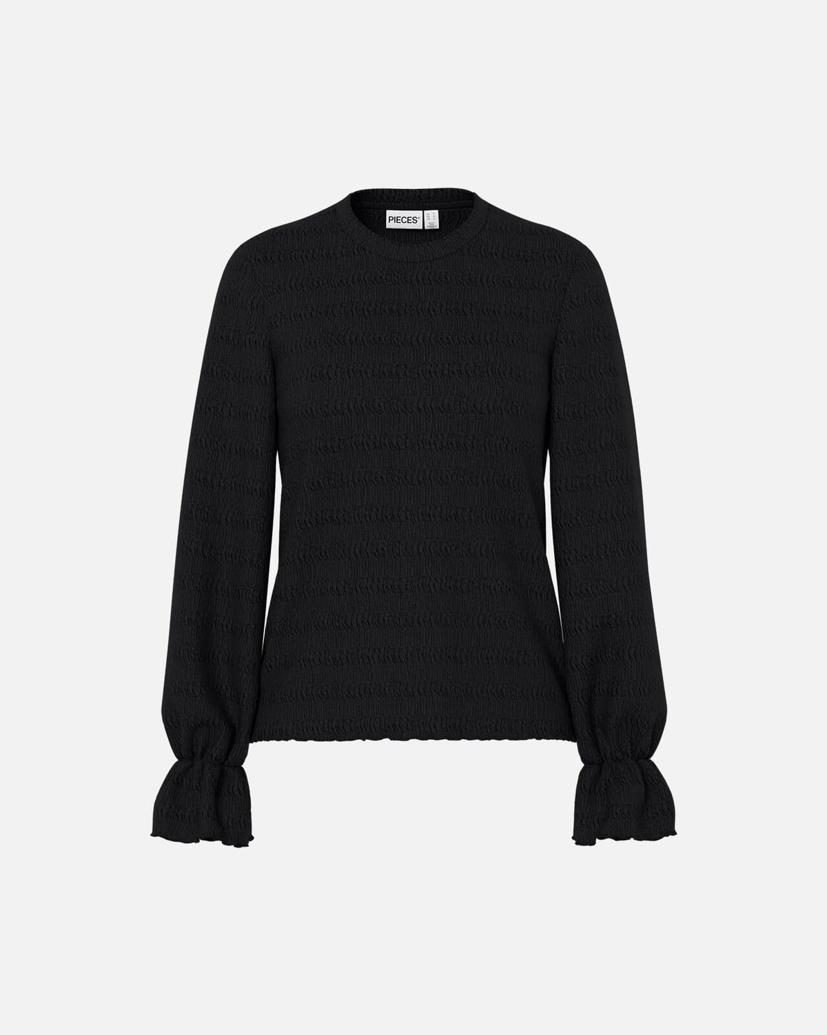 PIECES Topp Daisy LS O-neck - Black