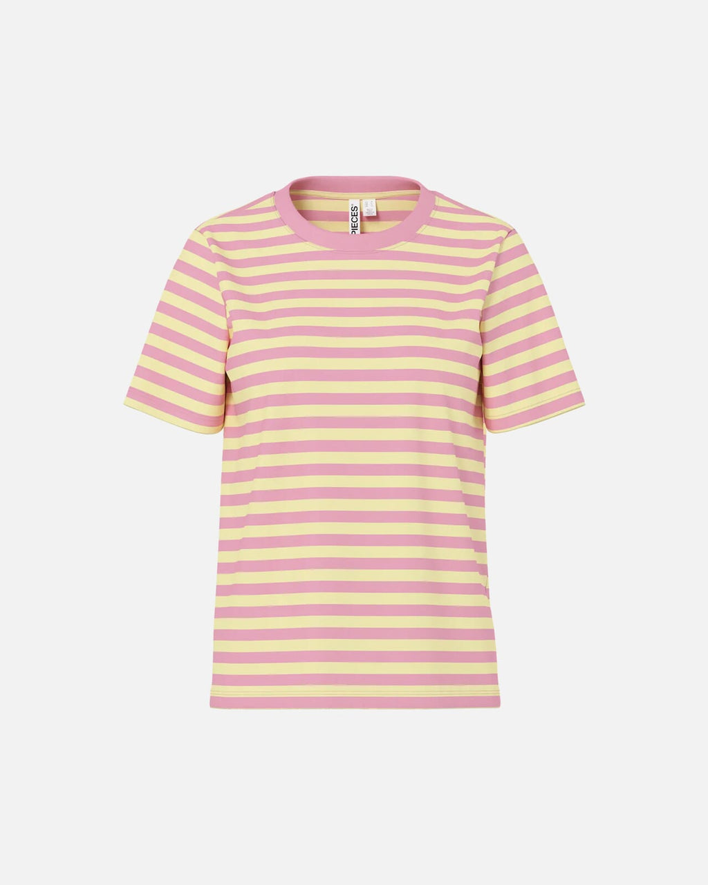PIECES T-skjorte Ria SS Tee Multicolor Stripes - French Vanilla/ Sea Pink