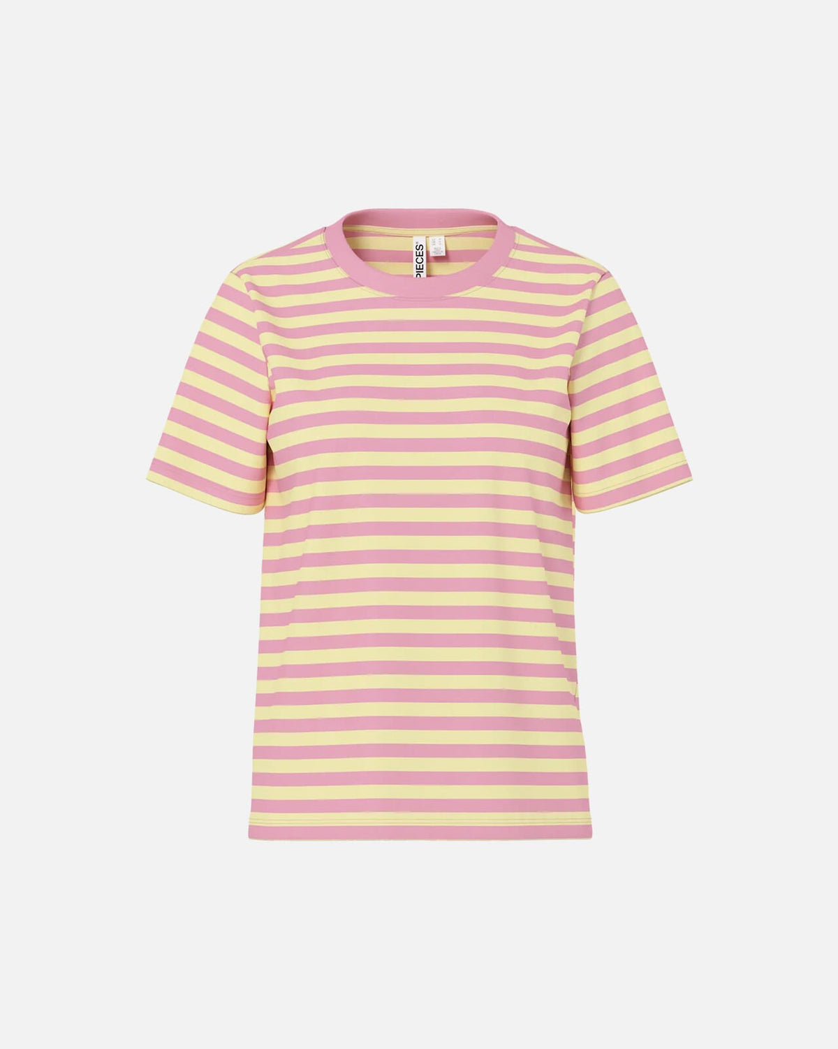 PIECES T-skjorte Ria SS Tee Multicolor Stripes - French Vanilla/ Sea Pink