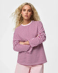 PIECES Topp Sadie LS Top - Roseate Spoonbill/ Raspberry Radiance