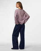 PIECES Topp Sadie LS - Tawny Port/ Roseate Spoonbill