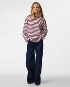 PIECES Topp Sadie LS - Tawny Port/ Roseate Spoonbill