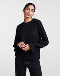 PIECES Topp Daisy LS O-neck - Black