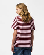 PIECES T-skjorte Ria SS Tee Multicolor Stripes - Tawny Port/ Roseate Spoonbill