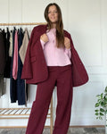 PIECES Dressbukse Kamil HW Wide - Tawny Port