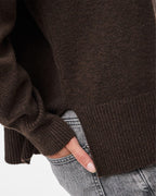 PIECES Strikkegenser Malou LS Rollneck Knit - Hot Fudge/ Melange