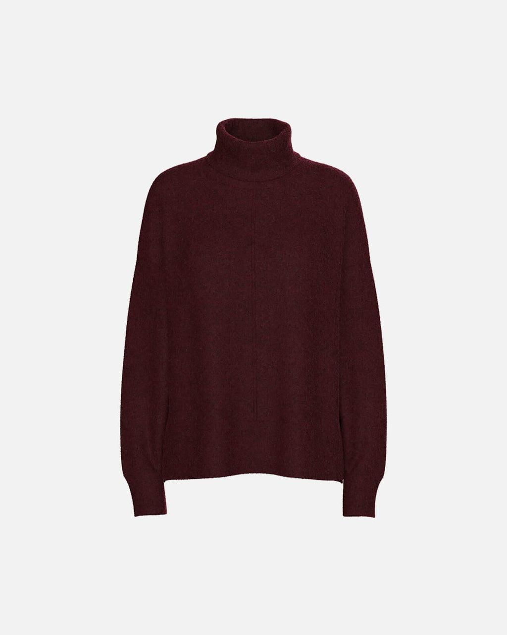 PIECES Strikkegenser Malou LS Rollneck Knit - Tawny Port/ Melange
