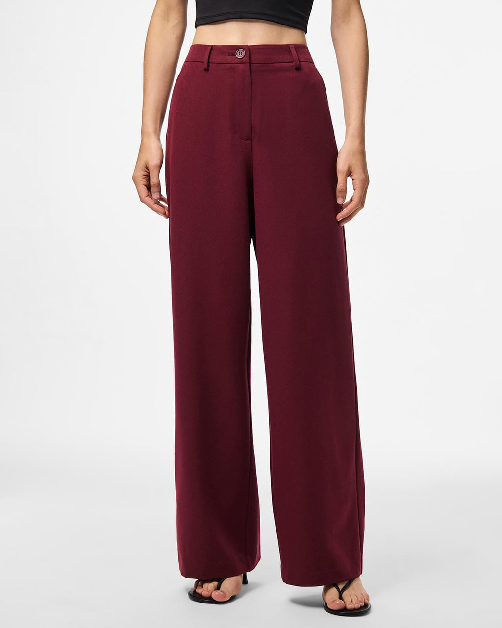 PIECES Dressbukse Kamil HW Wide - Tawny Port