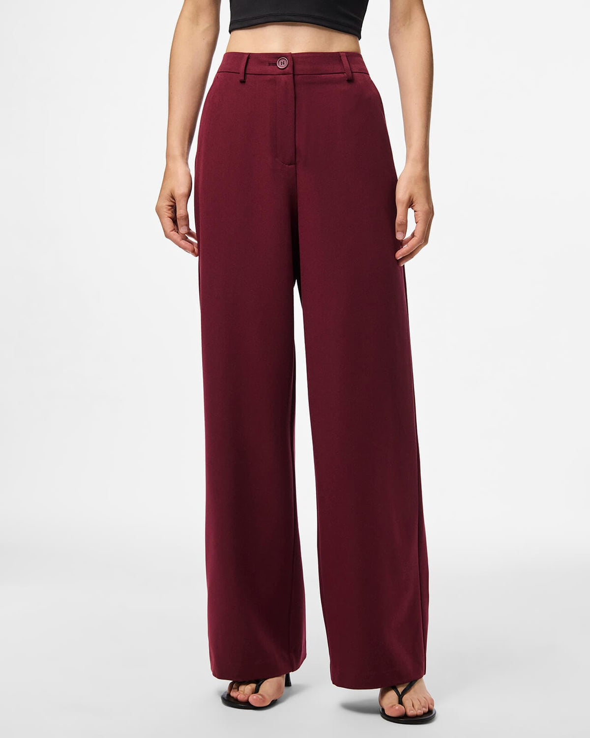 PIECES Dressbukse Kamil HW Wide - Tawny Port