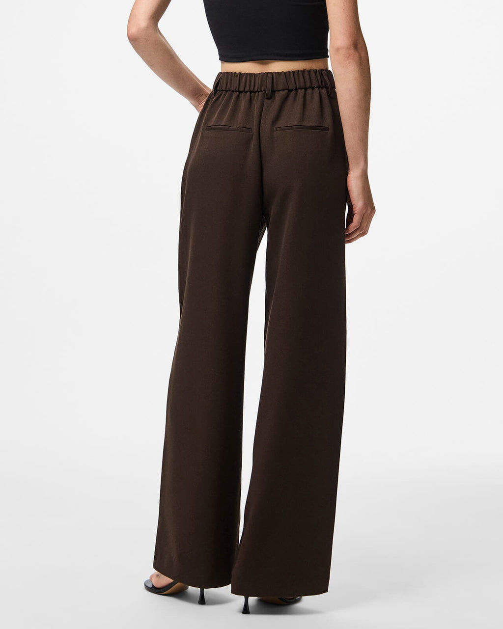 PIECES Dressbukse Kamil HW Wide - Hot Fudge