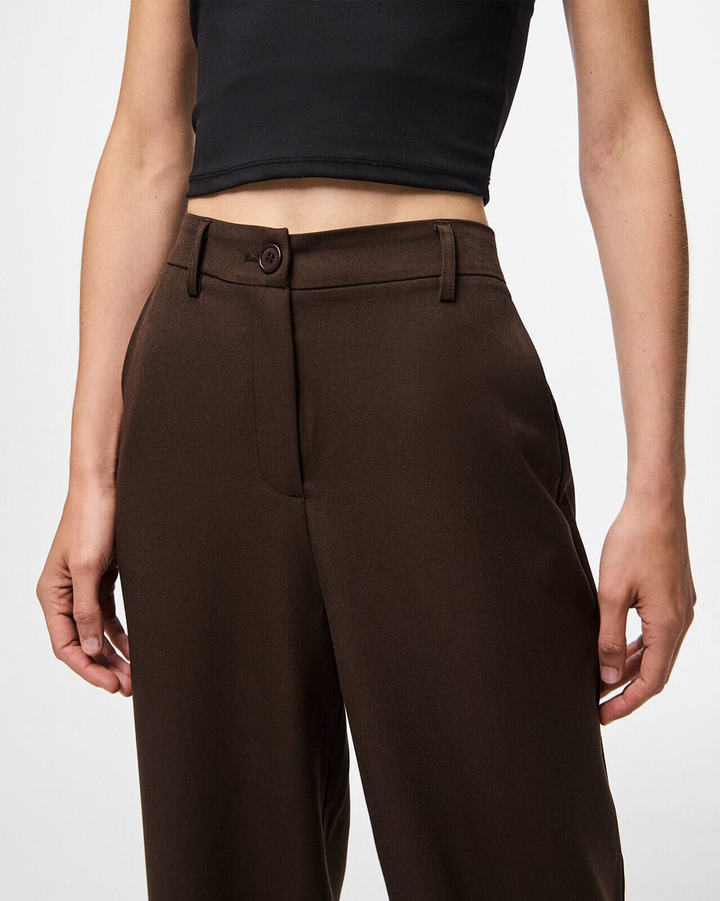 PIECES Dressbukse Kamil HW Wide - Hot Fudge