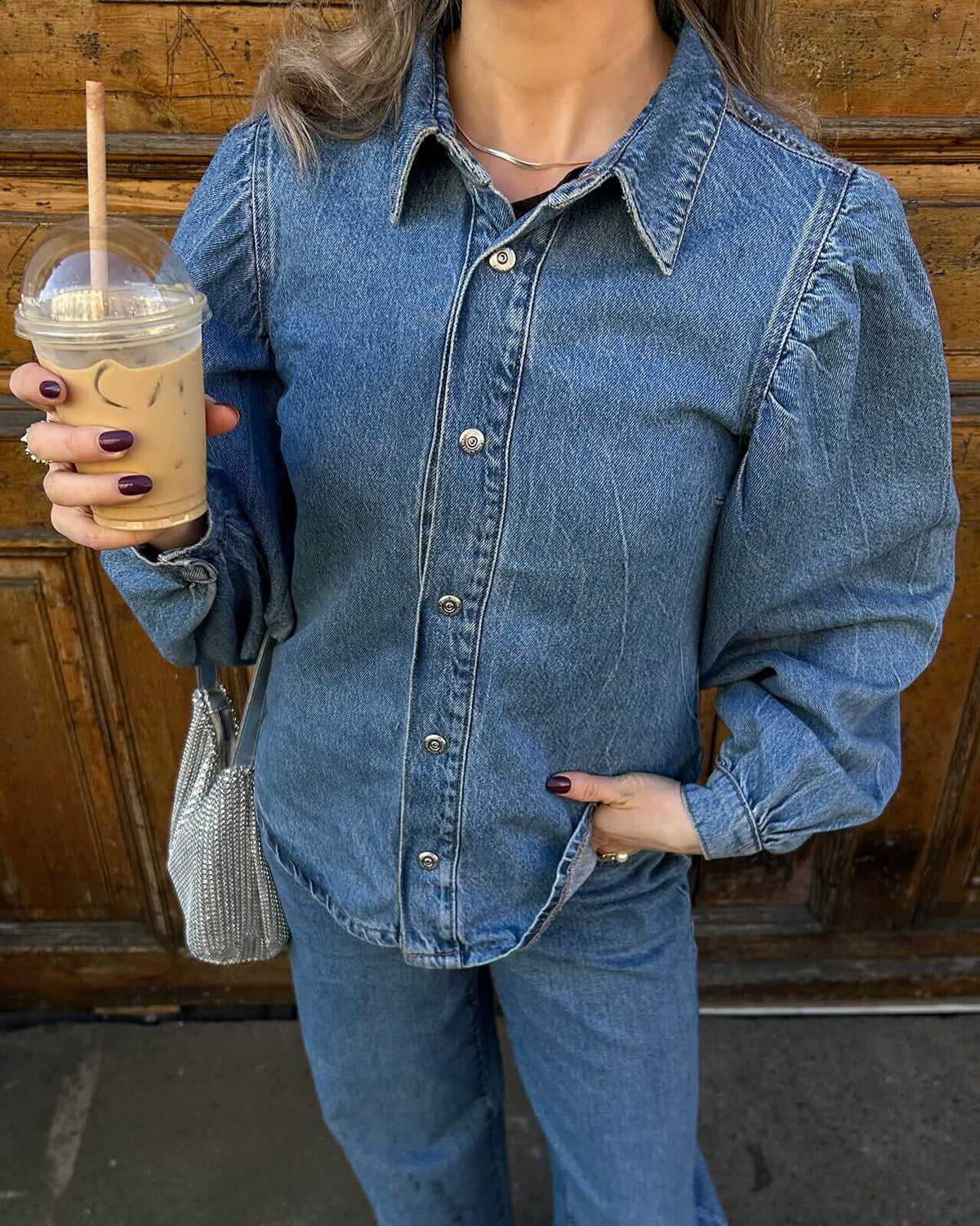 PIECES Denimskjorte Ritt - Light Blue Denim