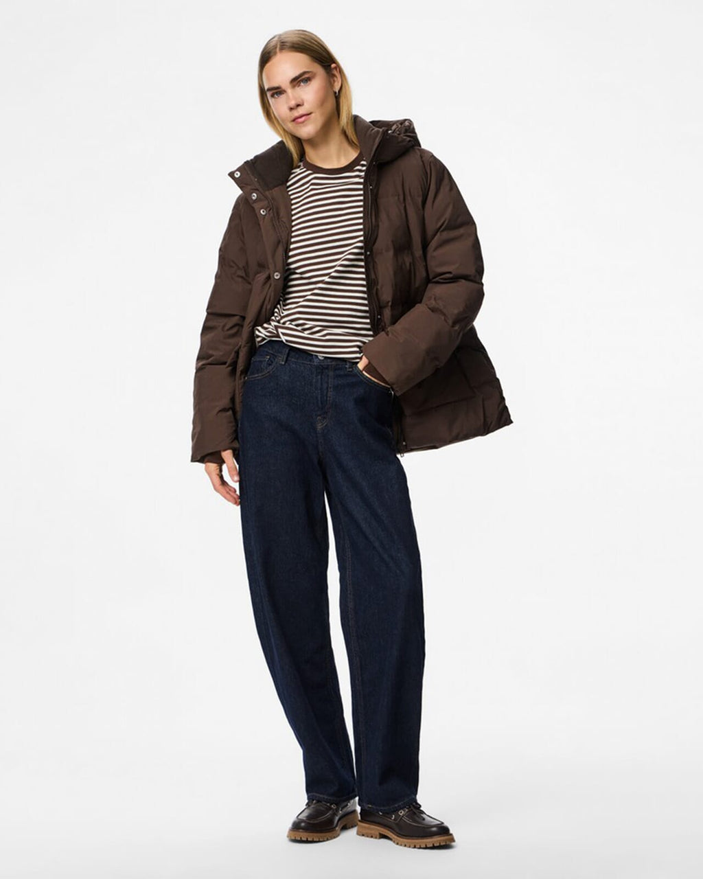 PIECES Boblejakke Norma Puffer Jacket - Hot Fudge