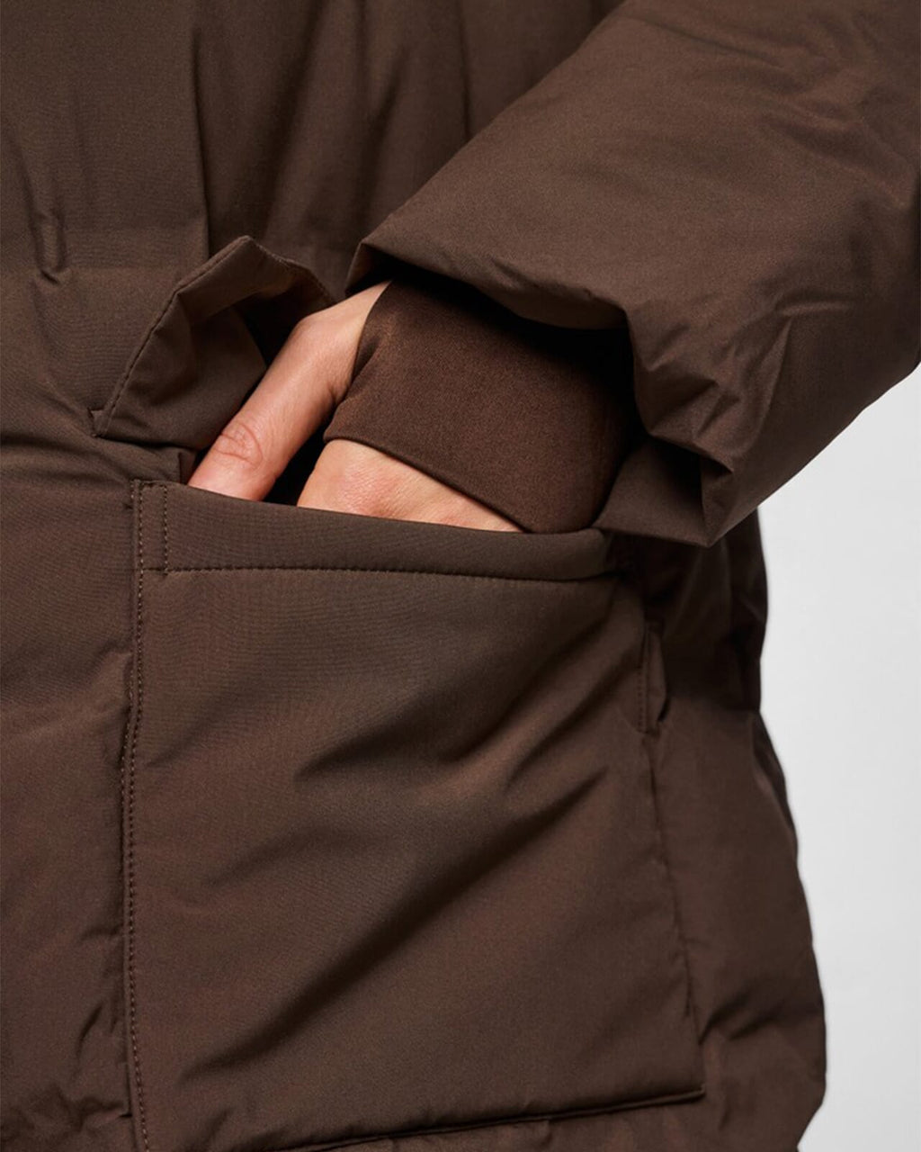 PIECES Boblejakke Norma Puffer Jacket - Hot Fudge