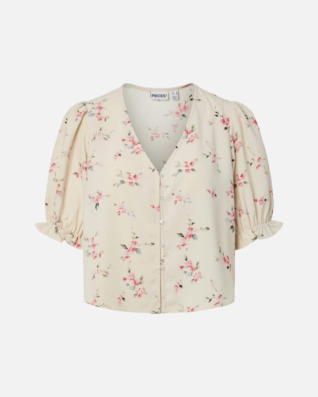 PIECES Topp Bosella 2/4 - Whitecap Gray/ Flower