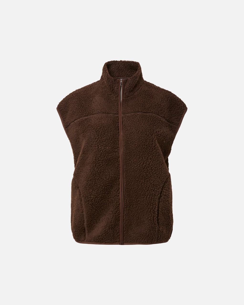 PIECES Teddyvest Sadia Teddy Vest - Hot Fudge