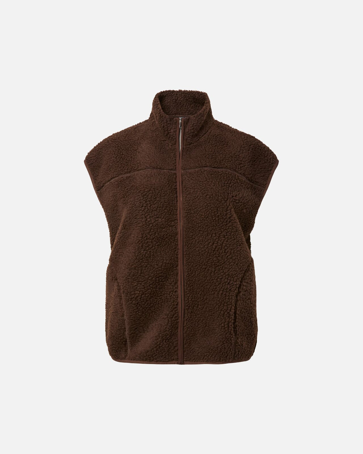 PIECES Teddyvest Sadia Teddy Vest - Hot Fudge