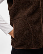 PIECES Teddyvest Sadia Teddy Vest - Hot Fudge