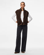 PIECES Teddyvest Sadia Teddy Vest - Hot Fudge