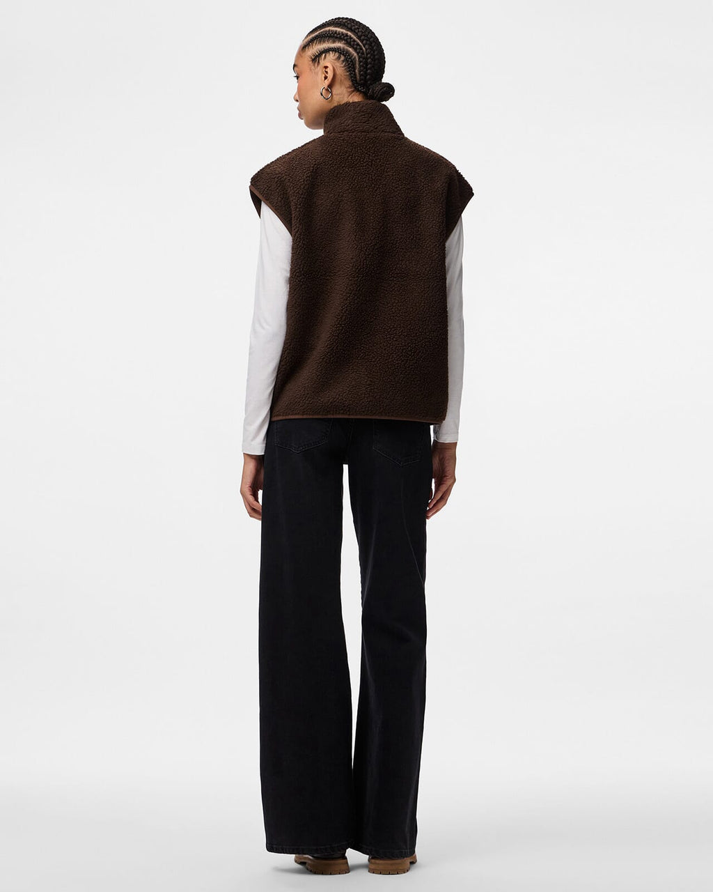 PIECES Teddyvest Sadia Teddy Vest - Hot Fudge