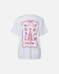 PIECES T-skjorte Aris SS Oversized - Bright White/ Seasons Greetings