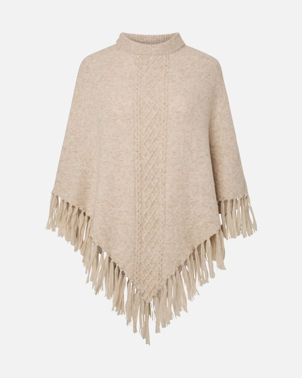 PIECES Poncho Avia Strikket Poncho - Silver Lining